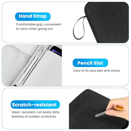 ZORBES® 12.9 inches Tablet Travel Bag for iPad Waterproof Travel Zipper Bag with Utility Mesh Pocket Travel Accessories Bag Universal Tablets Pad Organizer Bag, Black ZORBES® 12.9 inches Tablet Travel Bag for iPad Waterproof Travel Zipper Bag with Utility Mesh Pocket Travel Accessories Bag Universal Tablets Pad Organizer Bag, Black